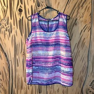 Japna colorful striped lightweight sleeveless top. Size: XL